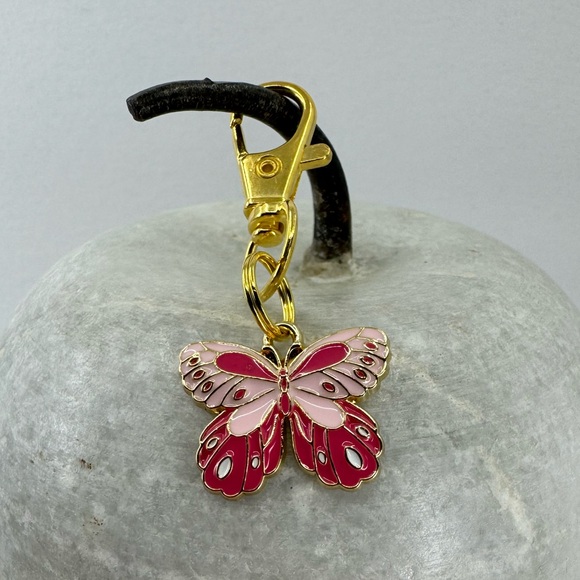 3/$15 Cute Enamel Butterfly Keychain / Purse Charm - Picture 1 of 7